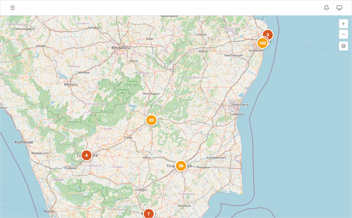 Map View showing lead sites and nearby infrastructure