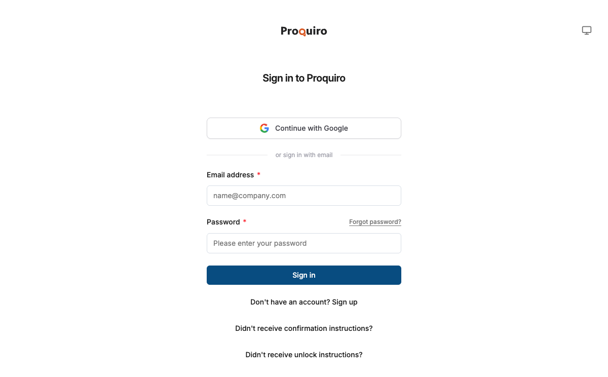 Sign-in page