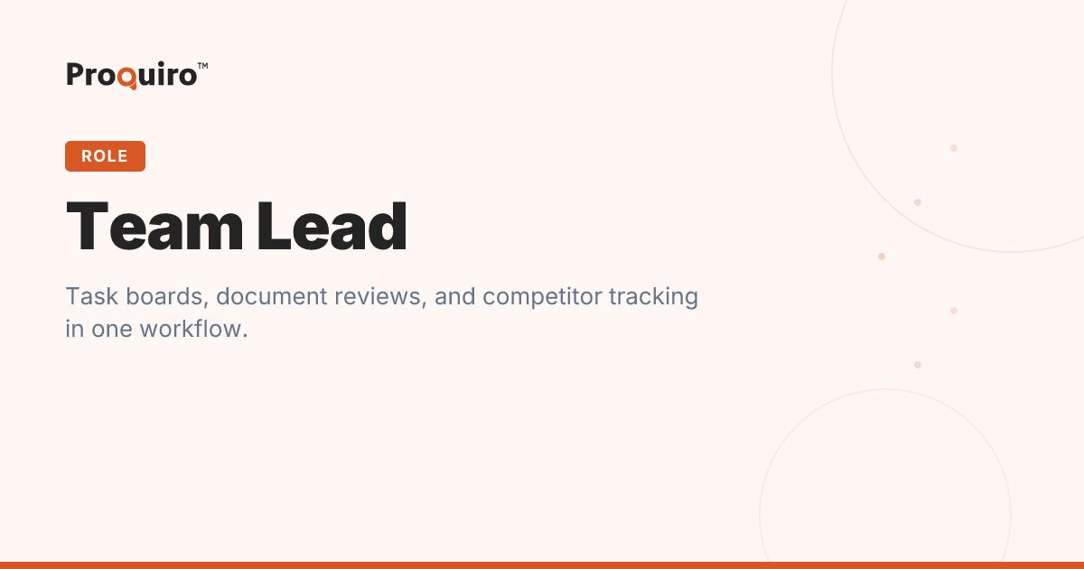 Team Lead — Proquiro